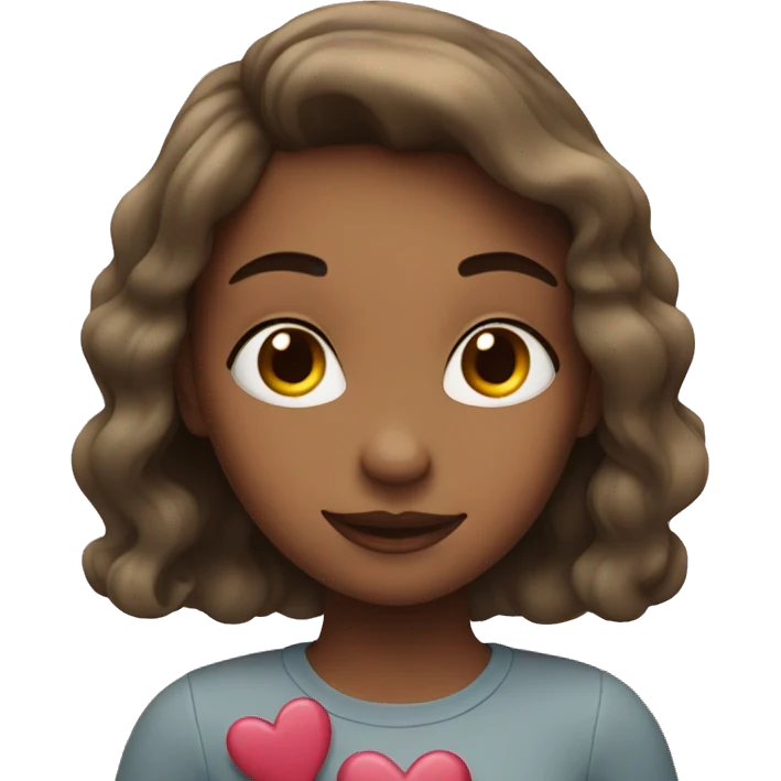 girl with hearts emoji