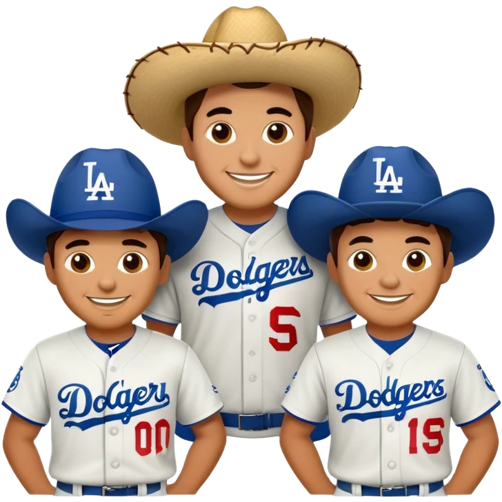 Three Mexicans wearing Dodgers clothes  emoji