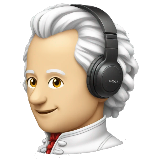Mozart with Headphone emoji