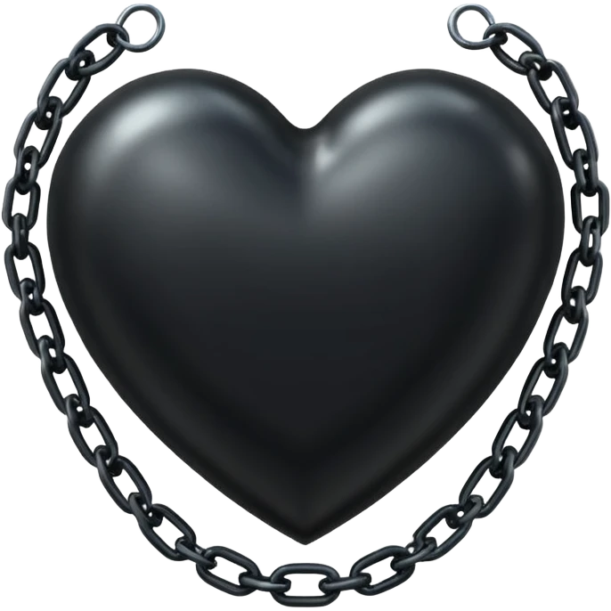 black heart with chains emoji