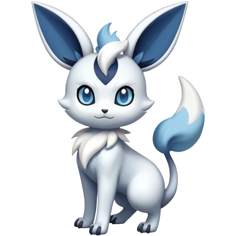 Meowstic-Absol-Minccino-Glaceon-Pokémon-Fakémon-hybrid-creature (full body) emoji