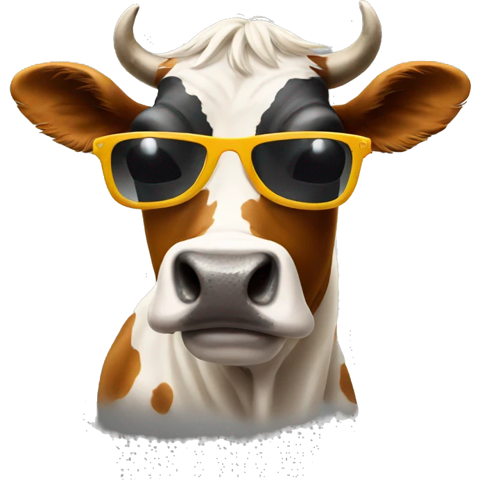 Cow with sunglasses on  emoji