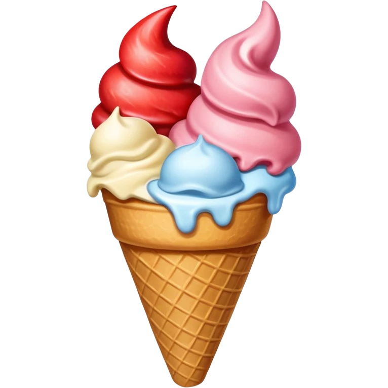 two or three scoops stacked in a cone emoji