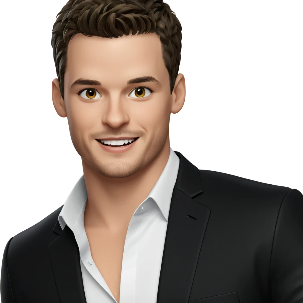 smiling boy in black jacket emoji