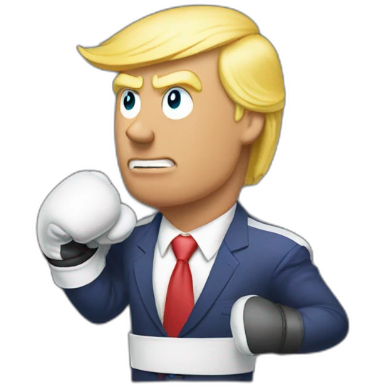 trump boxing with turnip emoji