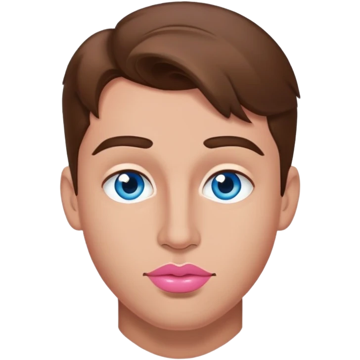 My sexy boyfriend who has blue eyes, brown hair, big sexy nose and plump pink sexy lips and he is very beautiful and cute  emoji