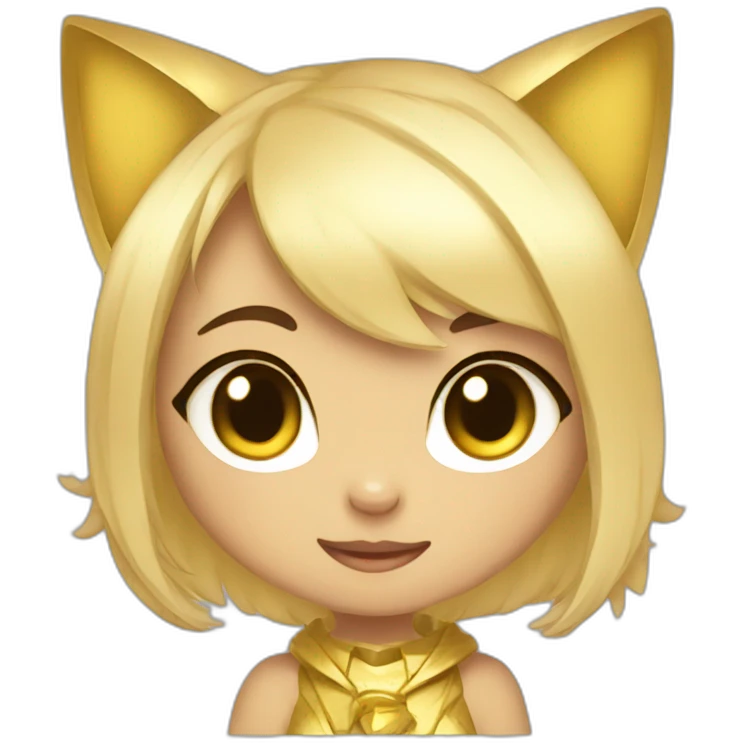 Gold chibi cat girl emoji