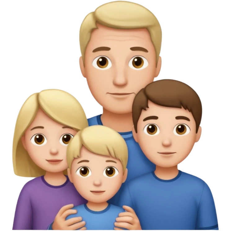 нарисую папу с 4 детьми emoji