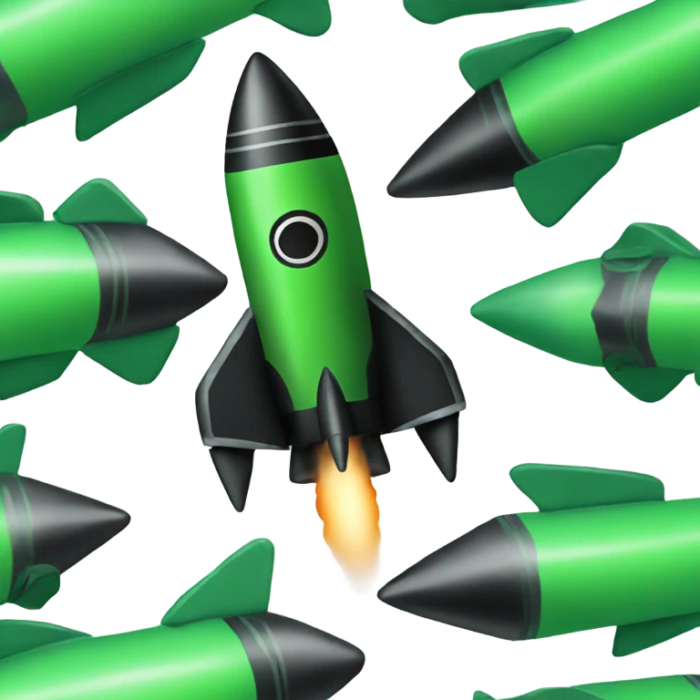 green and black rocket ship emoji