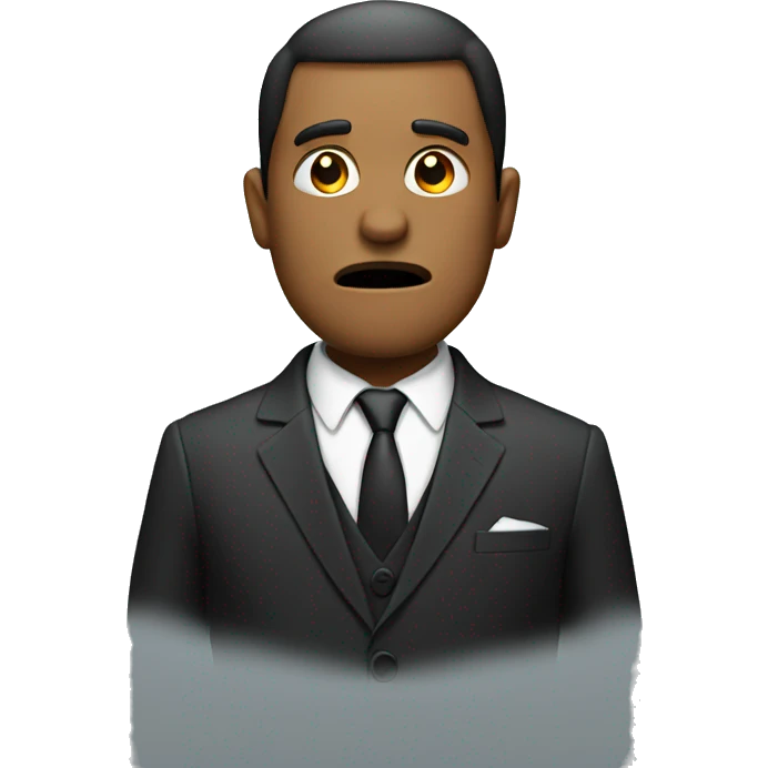 Person in suit confused emoji