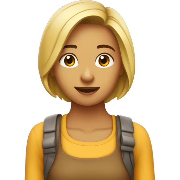 Chica casaño claro con lesntes emoji