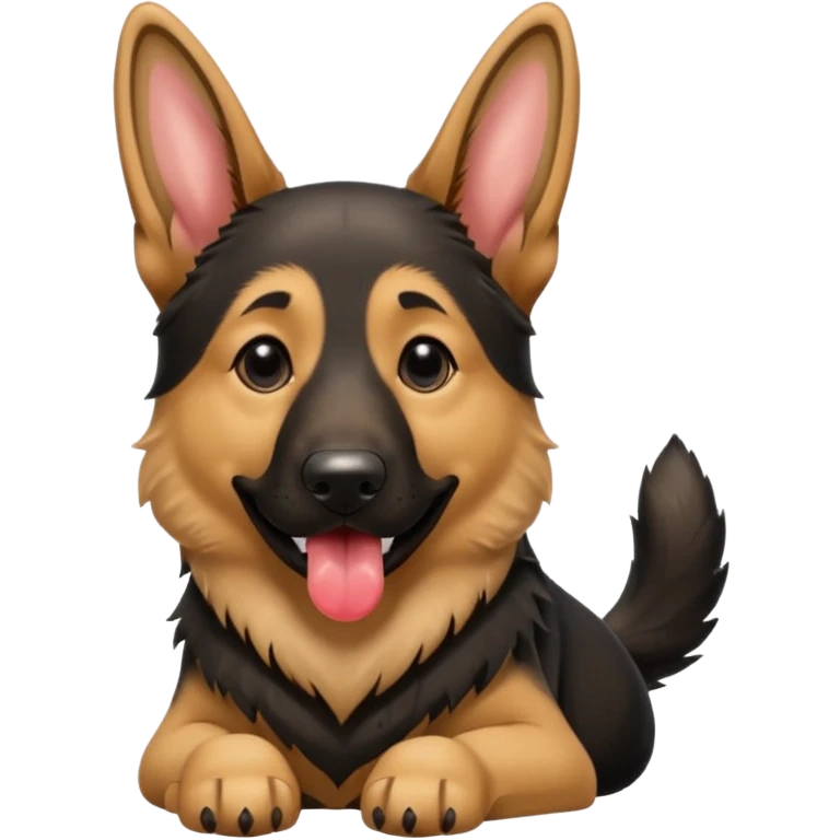 German shepard dog with extra long tongue emoji