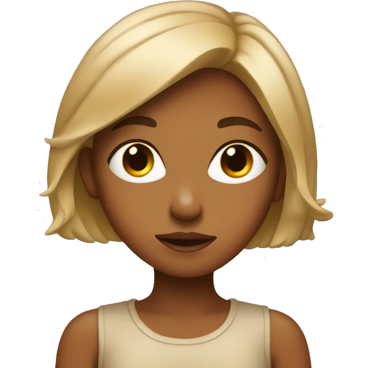 Tan girl giving a side eye  emoji