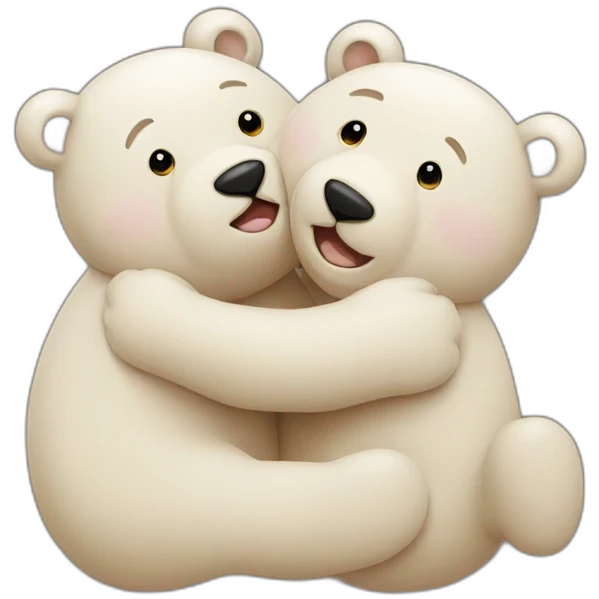 Hugs between two bears emoji