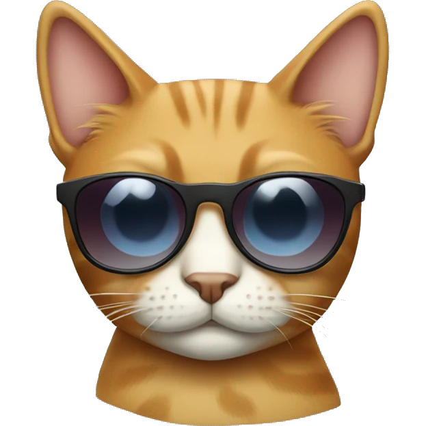 Cat with sunglasses on emoji
