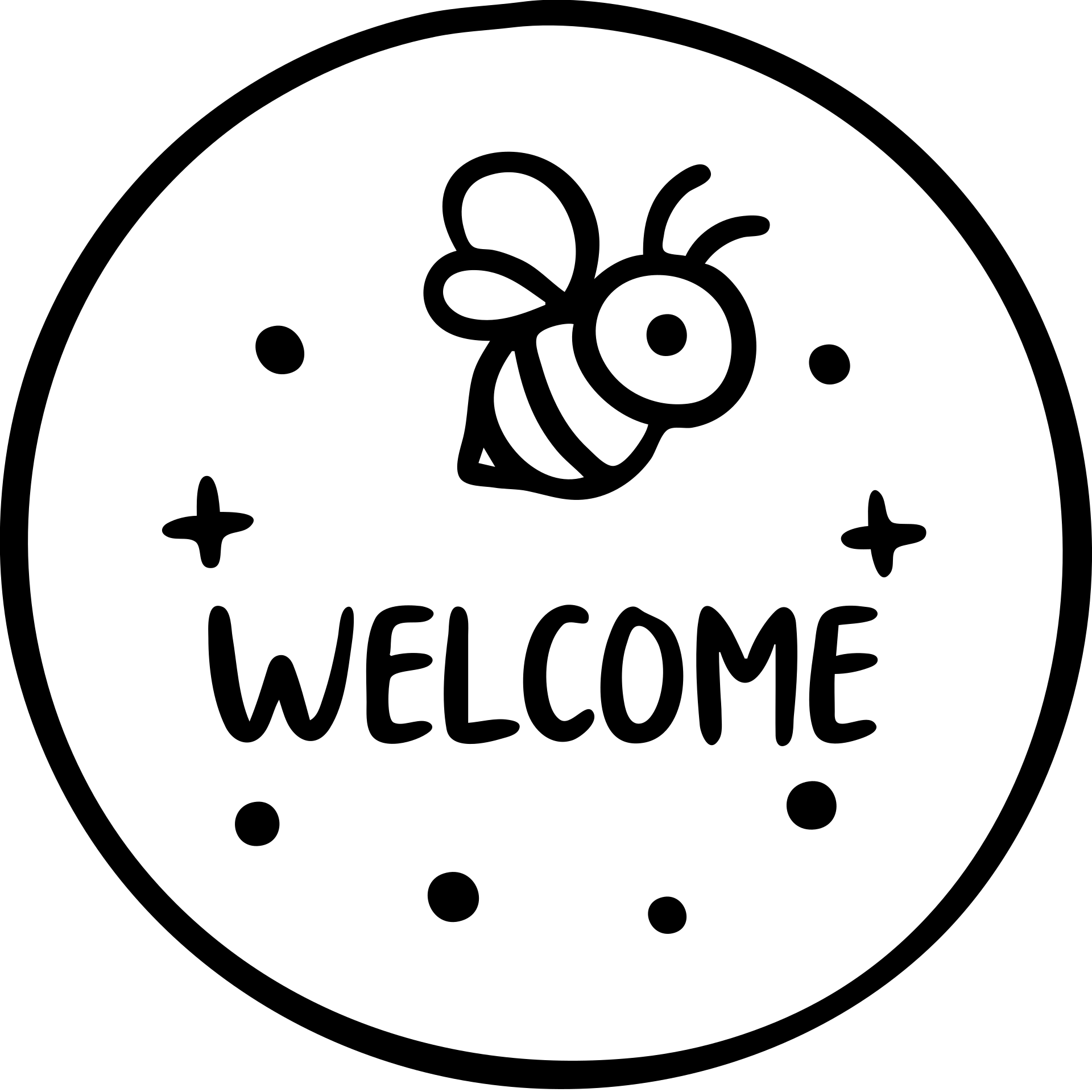 Welcome sign with honeybee, black and yellow colors, 'WELCOME' text emoji