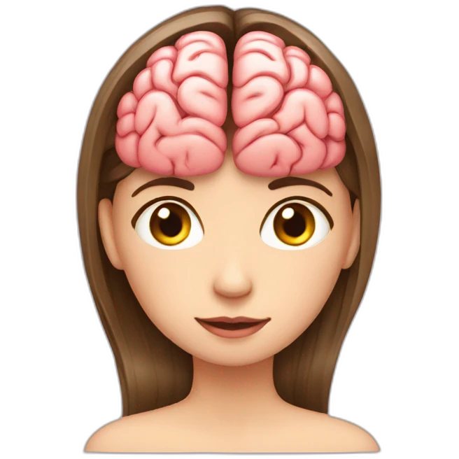 Girl who touch his brain inside his head emoji