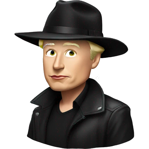 Elon musk wearing black trump hat  emoji