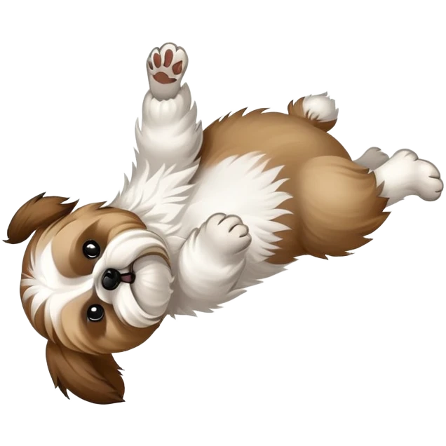 A shi-tzu doing a backflip emoji