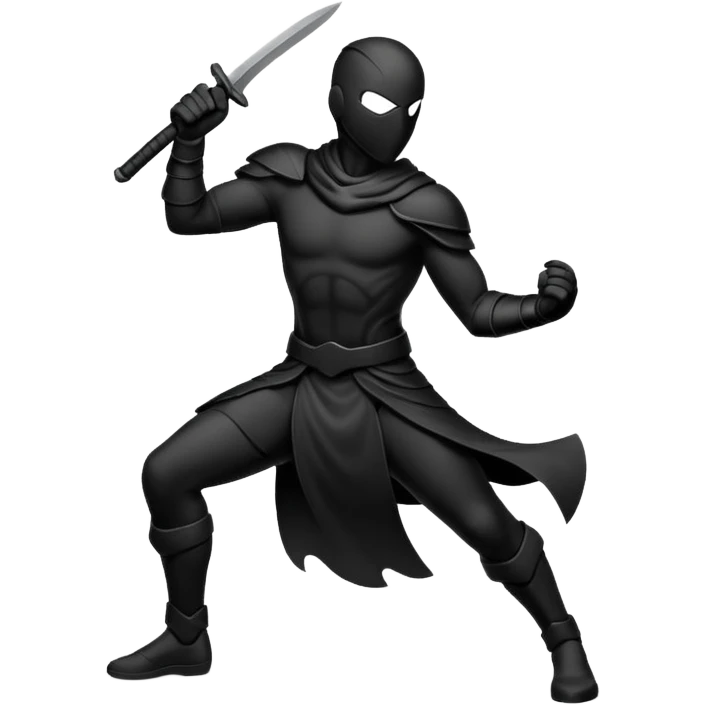 create a dnd style invisible_warrior_silhouette.png using 48x48 pixels size emoji