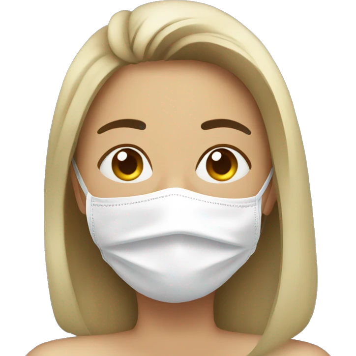A sick woman have mask  emoji