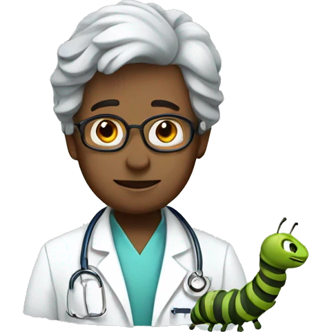 a doctor looking for a caterpillar emoji