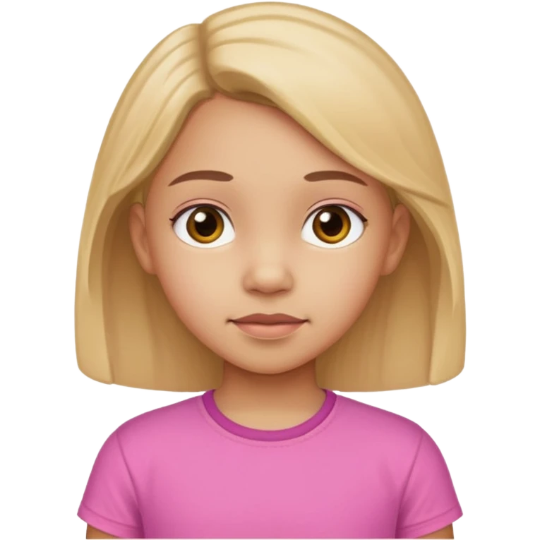 9 year old light skinned girl wearing pink shirt  emoji