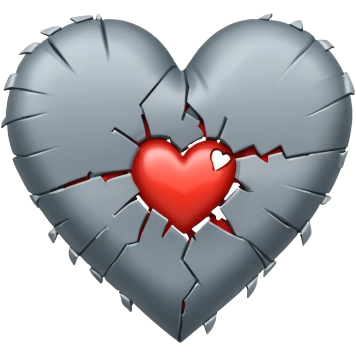 Gray broken satin heart  emoji