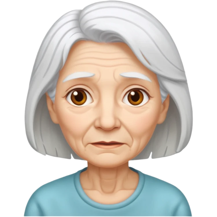 elderly woman white hair  emoji