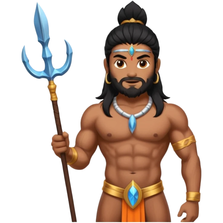 indian god with Poseidon trident emoji