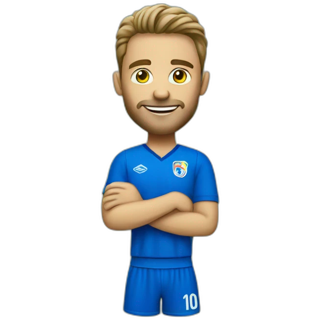 Fußball Fan mit blauem Trikot emoji