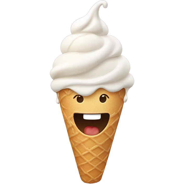 Happy with ice cream emoji