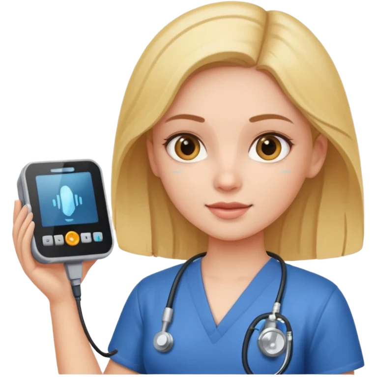 Girl holding ultrasound transducer emoji