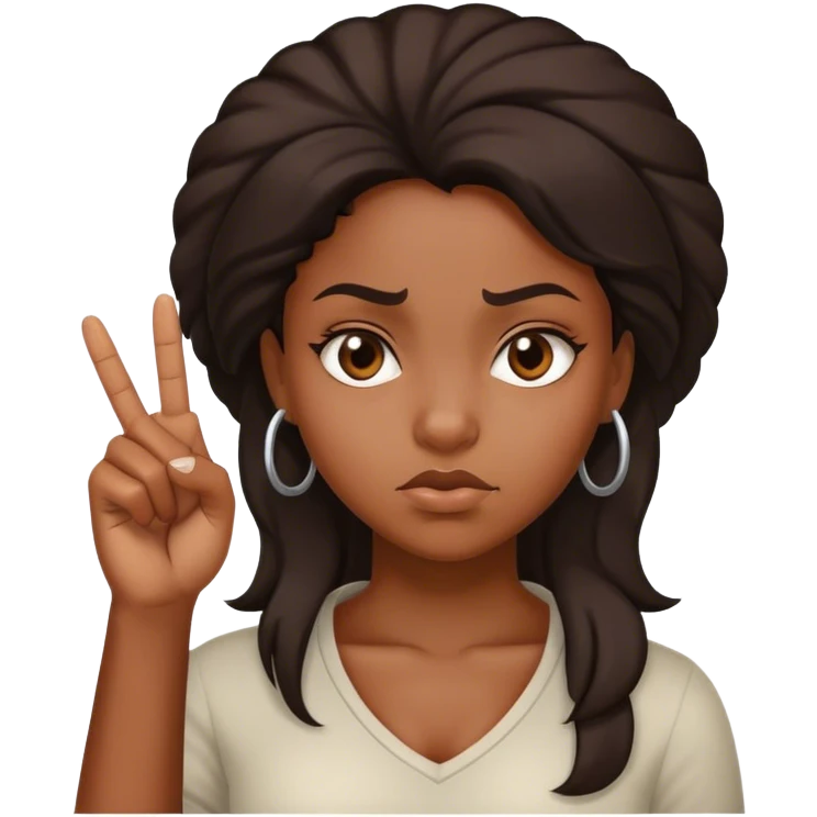 Black girl middle finger emoji