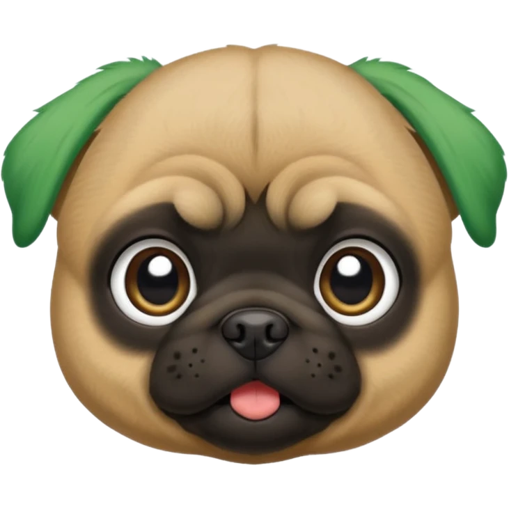 green haired baby pug emoji