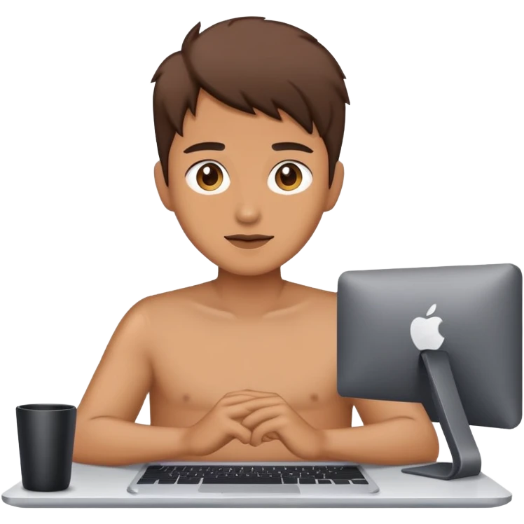 person streaming on webcam with computer emoji