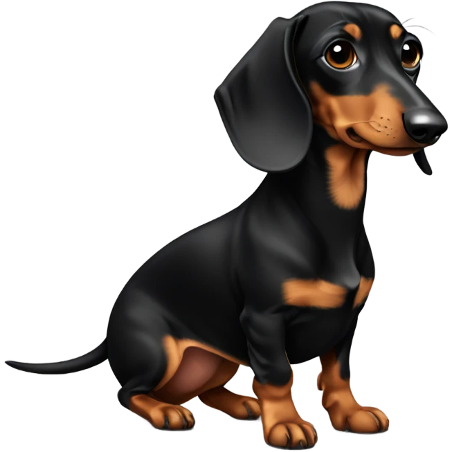 Dachshund black and tan emoji