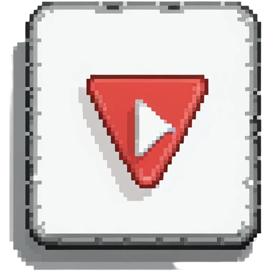 YouTube logo, red play button with white play triangle emoji
