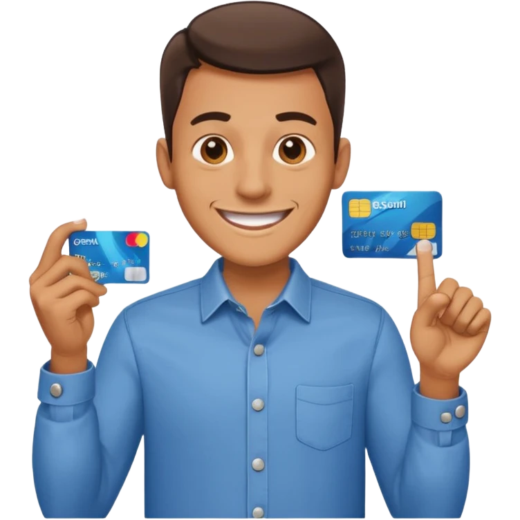 Man with credit card and grin















 emoji