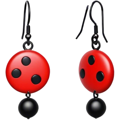 red earrings with five black spots emoji
