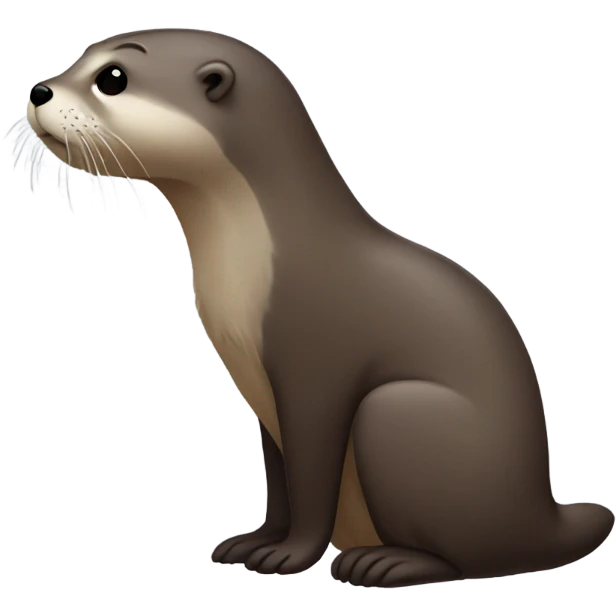 sad otter. side profile, chest and above emoji