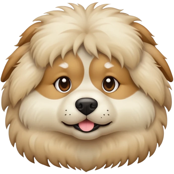 Ugly fluffy dog light tan colored emoji