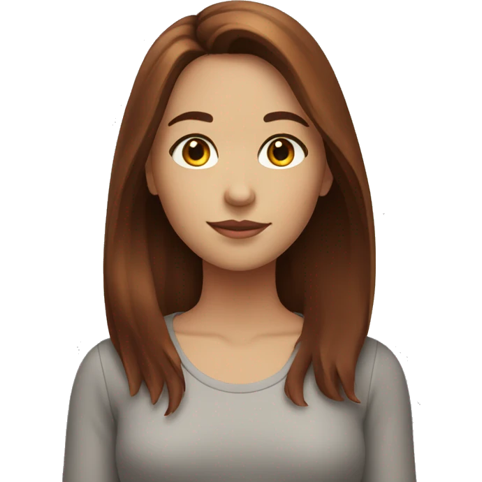 girl with brown hair and red tips of medium length hair emoji