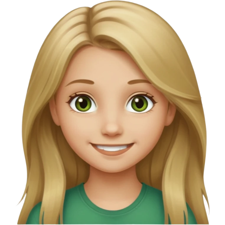 A young girl with long dirty blonde hair and hazel green eyes emoji