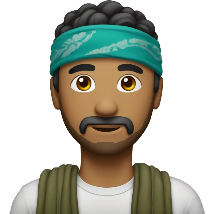 man in haki color bandana emoji