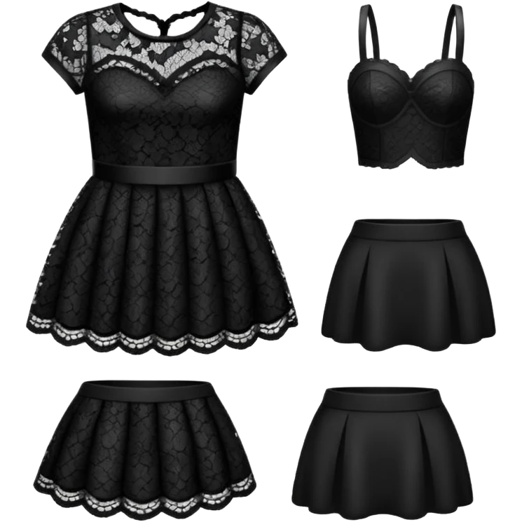 black Lace Clothing emoji