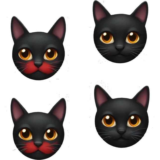 red bland and black cat head emoji
