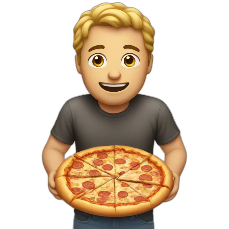 men eat pizza emoji