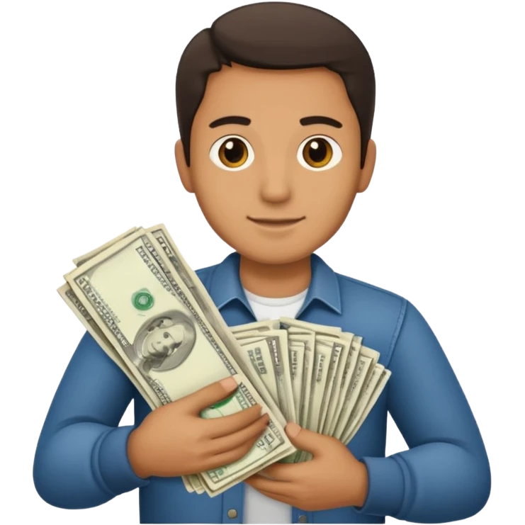 man holding lots of money emoji
