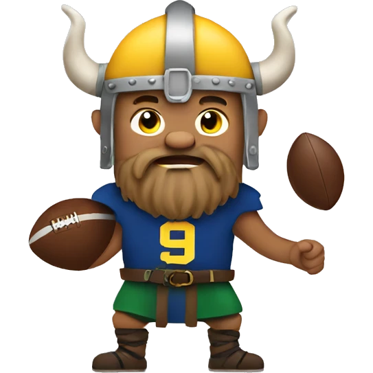 Viking with football emoji
